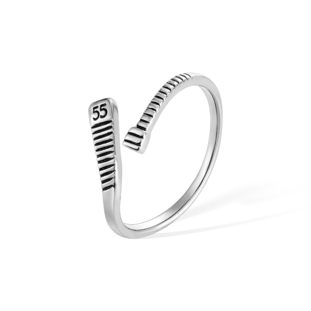 Sterling Silver Ice Hockey Ring, Personalized Name Number Hockey Stick Jewelry, Fantastic Gift for Hockey Mom Fans Team Players (NOT Advisable to List on Etsy)