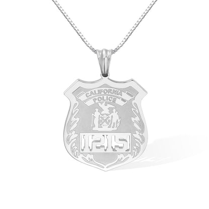 Customized Police Badge Necklace, Stainless Steel Necklace, Police Office Gifts/Father's Day Gift for Father/Men/Policemen/Kids