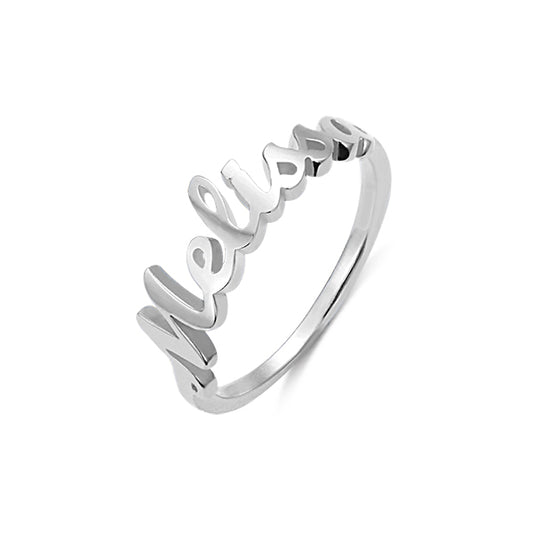 Personalized Single Name Ring in Silver