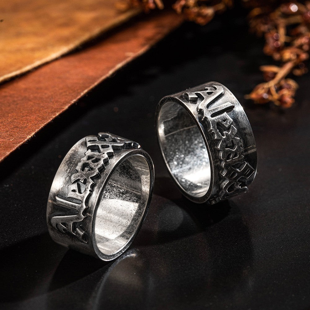 Personalized Gothic Name Ring, Old English Style Ring, BrassRing, Tattoo Style Font Gothic Name Ring, Gift for Him