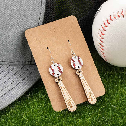 Personalized Name Baseball Earrings, Wooden Baseball Bat Jewelry, Sports Jewelry, Softball Earrings, Gift for Sports Mom/Daughter/Baseball Fan