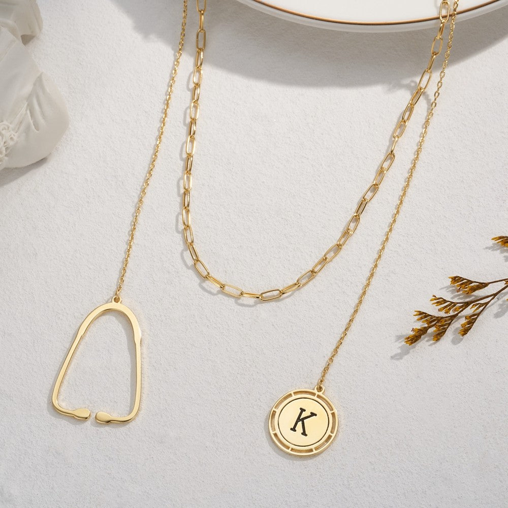 Brass Custom Initial Stethoscope Necklace for Woman, Graduation/Medical Student/Nurse/Doctor Gift