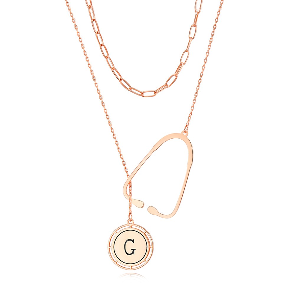 Silver 925 Custom Initial Stethoscope Necklace for Woman, Graduation/Medical Student/Nurse/Doctor Gift