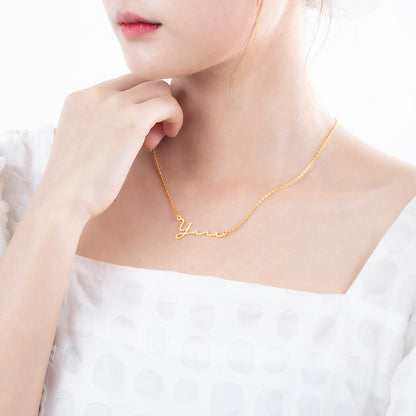 Personalized Minimalist Name Necklace, Dainty Custom Jewelry in 18K Gold or Platinum Plated