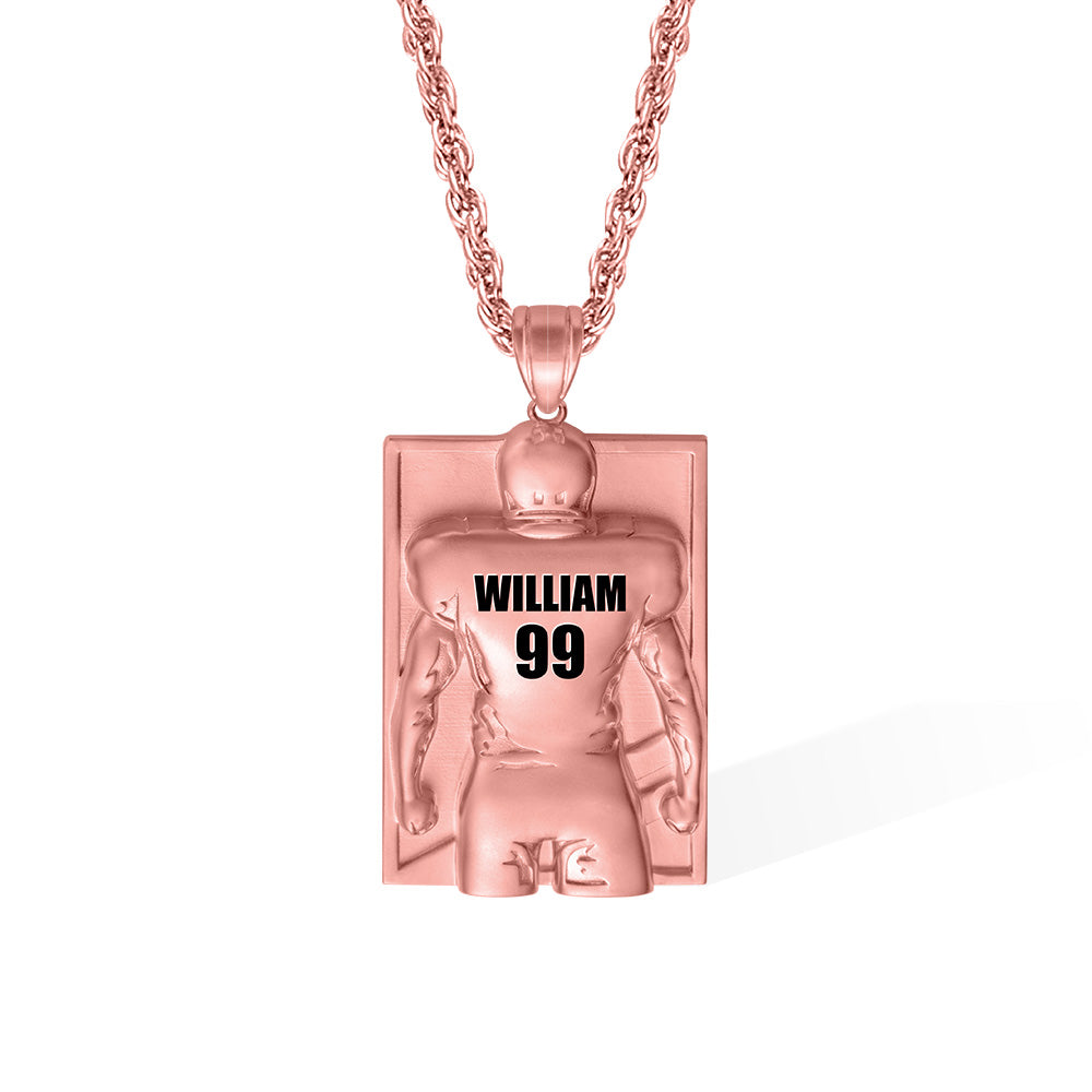 Personalized Football Necklace with Number and Name