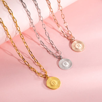 Dainty Personalized Initial Link Necklace, Custom Initial Jewelry