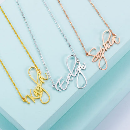 Personalized Calligraphy Name Necklace, Custom Name Necklace for her