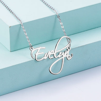 Personalized Calligraphy Name Necklace, Custom Name Necklace for her