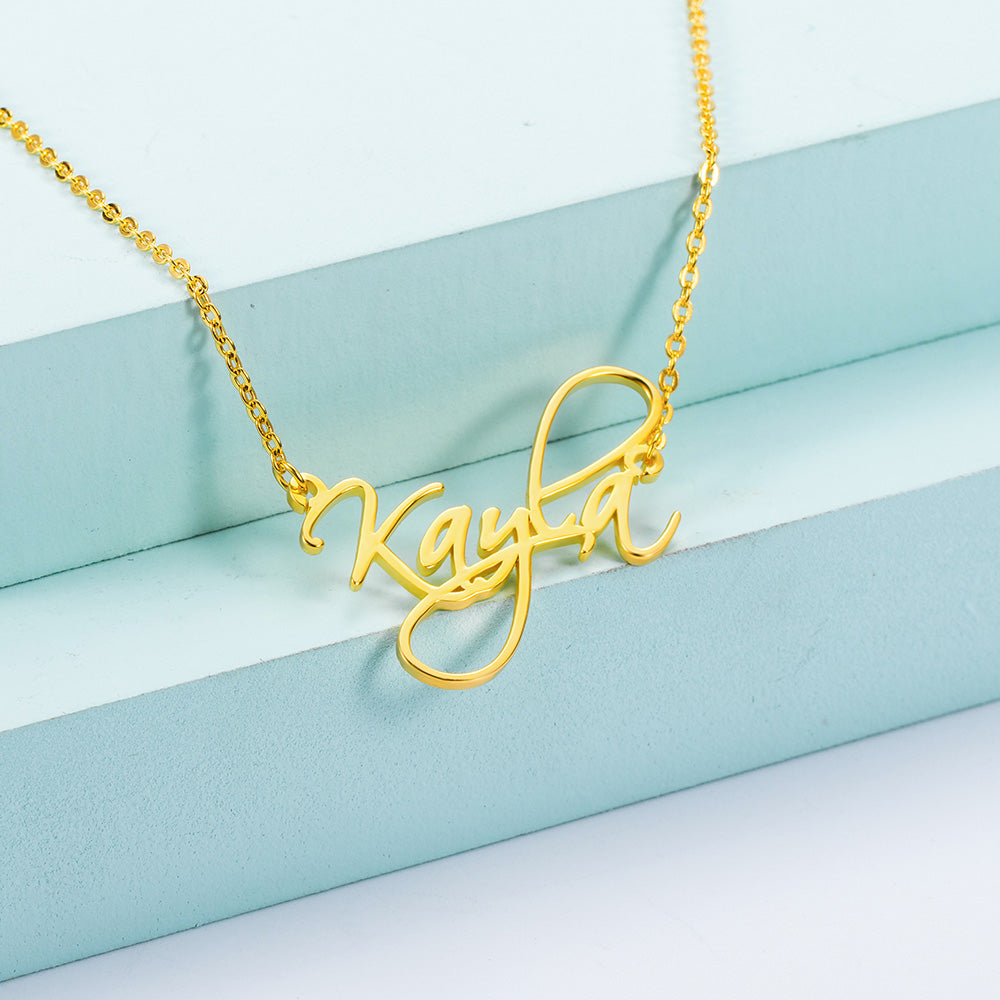 Personalized Calligraphy Name Necklace, Custom Name Necklace for her