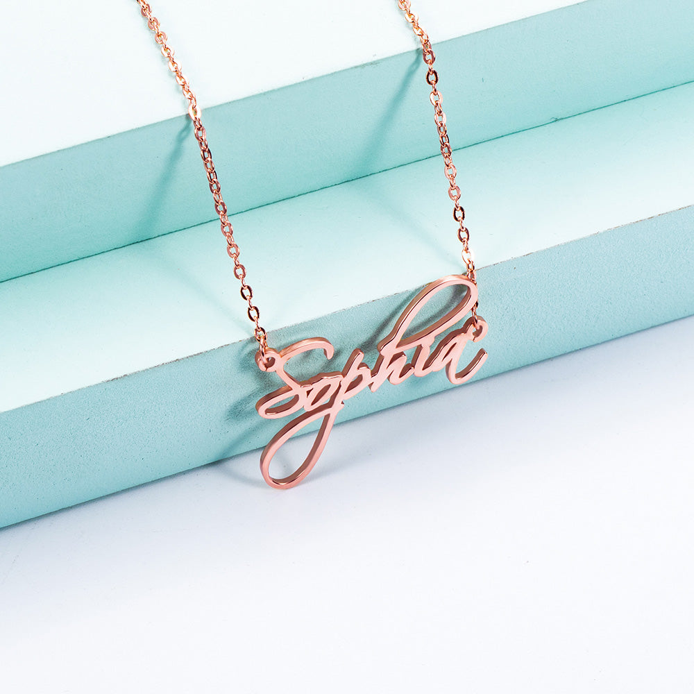 Personalized Calligraphy Name Necklace, Custom Name Necklace for her