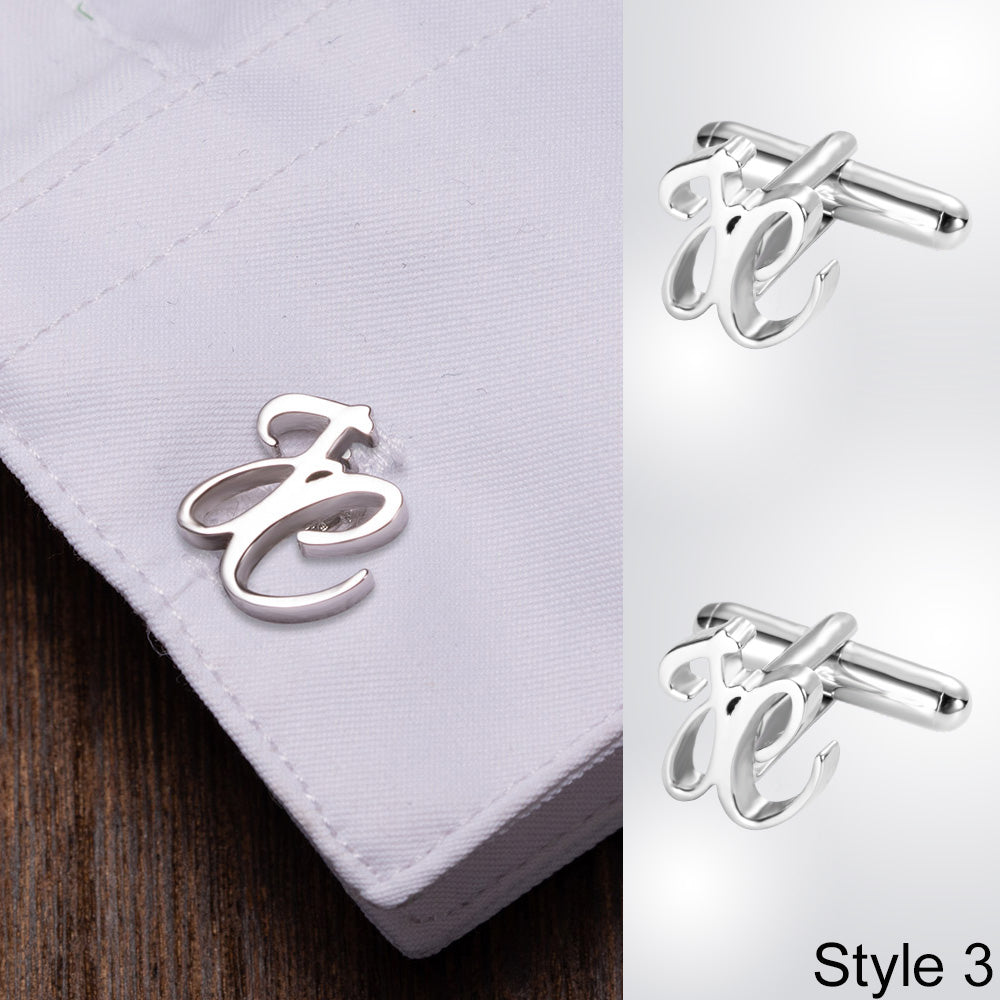 Personalized Letter Name Cufflinks Stainless Steel