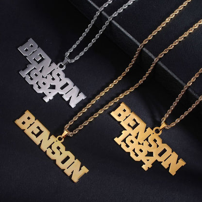 Personalized Hip Hop Name Necklace for Men, Custom Name Jewelry for him, Anniversary gift for men