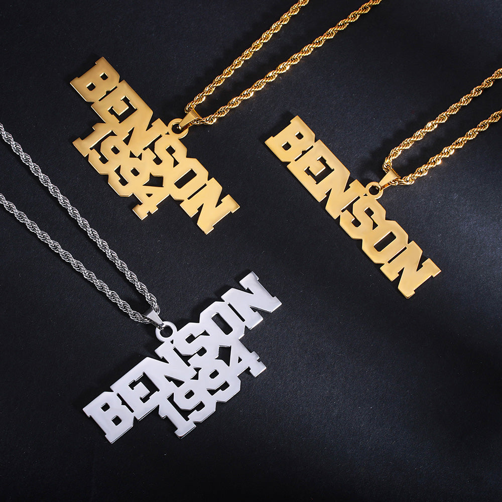 Personalized Hip Hop Name Necklace for Men, Custom Name Jewelry for him, Anniversary gift for men