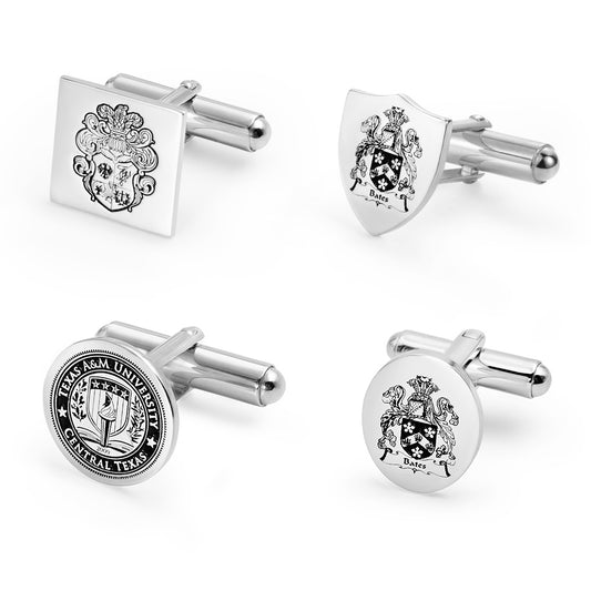 Personalized Family Crest Cufflinks Photo Cufflinks Silver