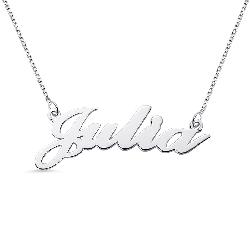 Personalized Classic Name Necklace in Silver, Custom Name Jewelry gift for her