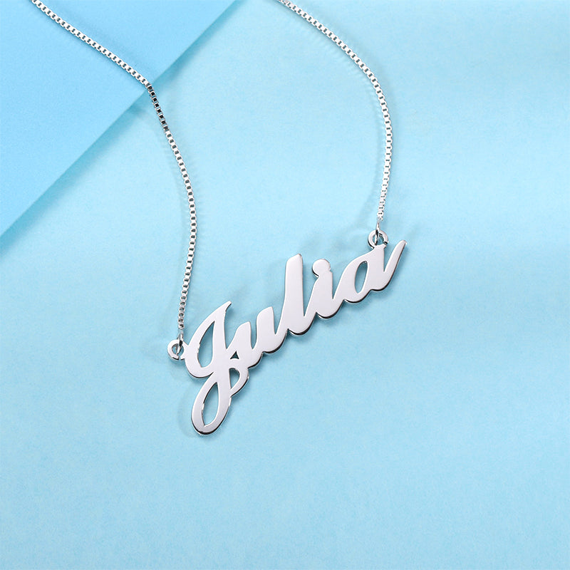 Personalized Classic Name Necklace in Silver, Custom Name Jewelry gift for her