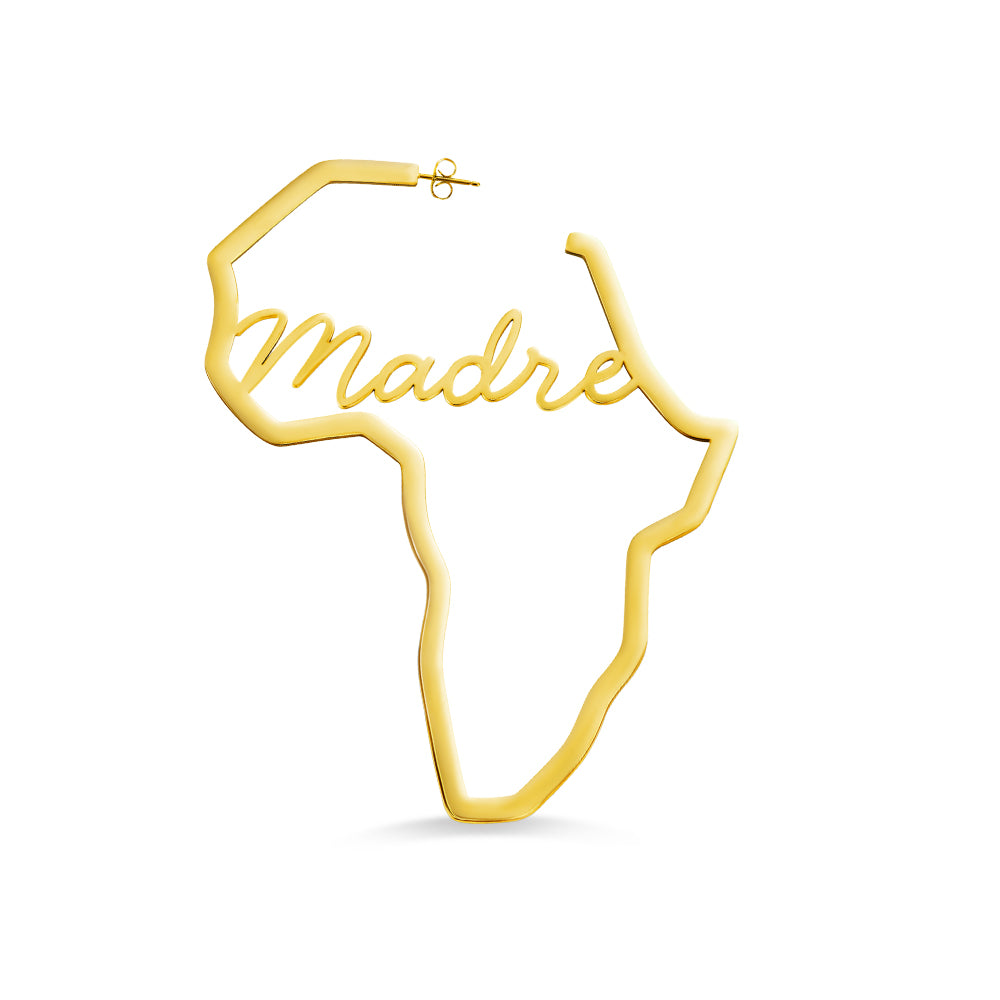 Customized African Map Hoop Earrings, gift for Africa travelers,