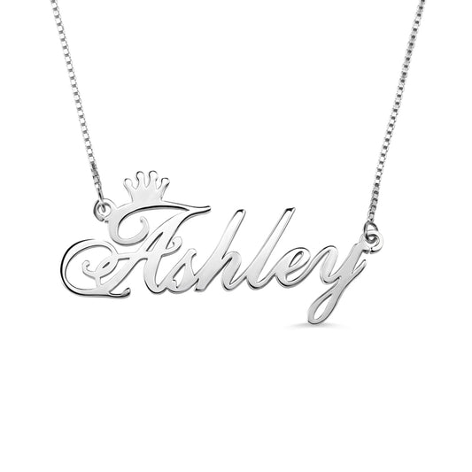 Personalized Name Crown Necklace, Dainty Custom Jewelry with crown for her