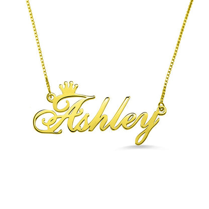 Personalized Name Crown Necklace, Dainty Custom Jewelry with crown for her