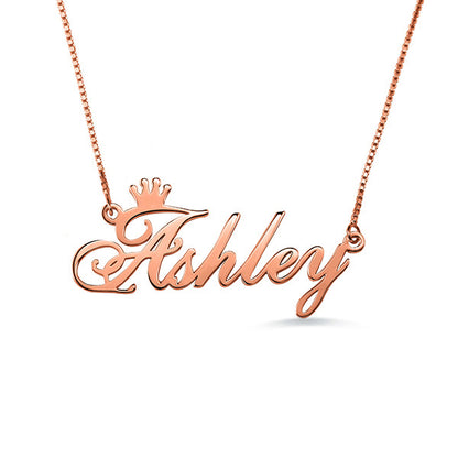 Personalized Name Crown Necklace, Dainty Custom Jewelry with crown for her