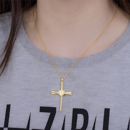 Engraved Baseball Cross Necklace, personalized christian jewelry for baseball sports players