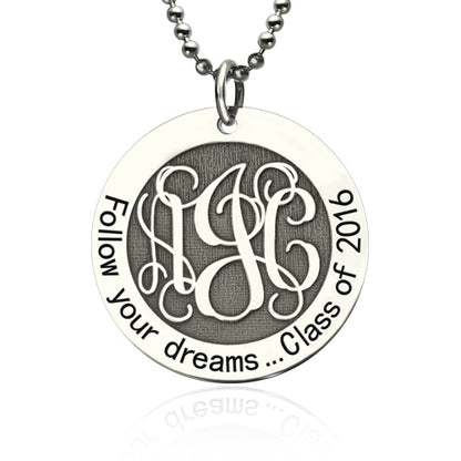 Personalized Class Graduation Monogram Necklace