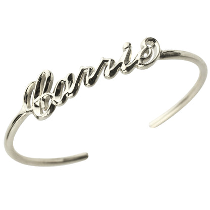 Personalized Carrie Style 3D Name Bangle Sterling Silver