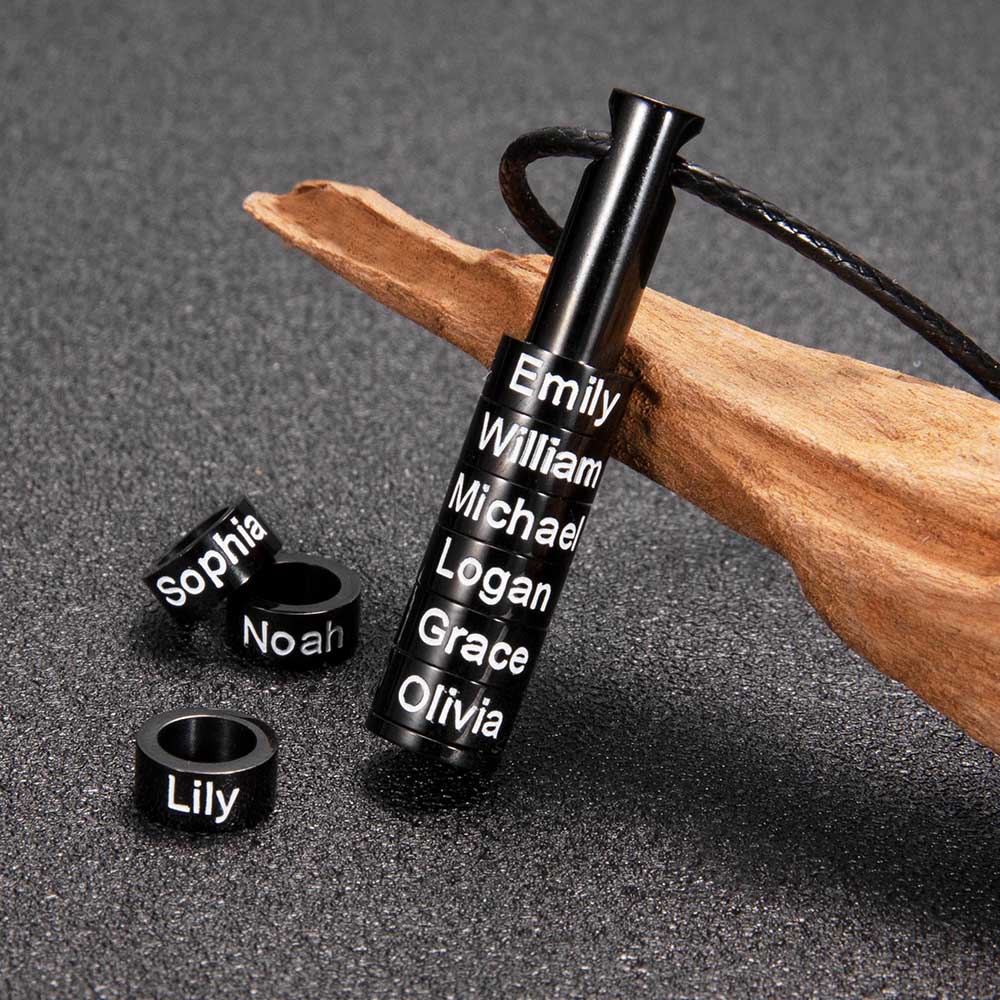 Personalized Family Name Beads Necklace for Man