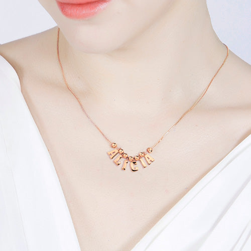 Personalized One & Only Name Necklace In Rose Gold