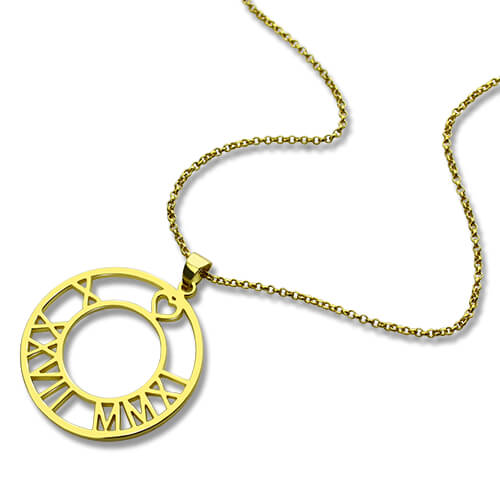 Personalized Roman Numeral Family & Couple Necklace