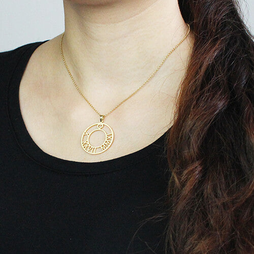 Personalized Roman Numeral Family & Couple Necklace