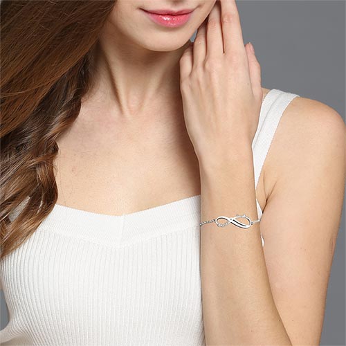 Personalized Infinity 2 Names Bracelet Sterling Silver