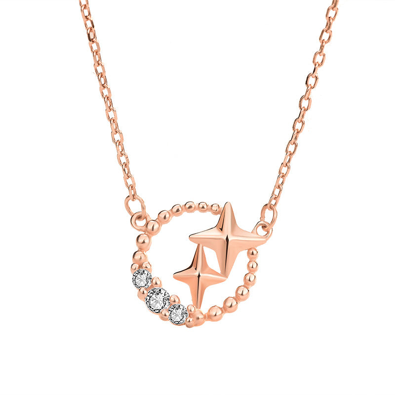 Sweet CZ Meteor Star 925 Sterling Silver Necklace