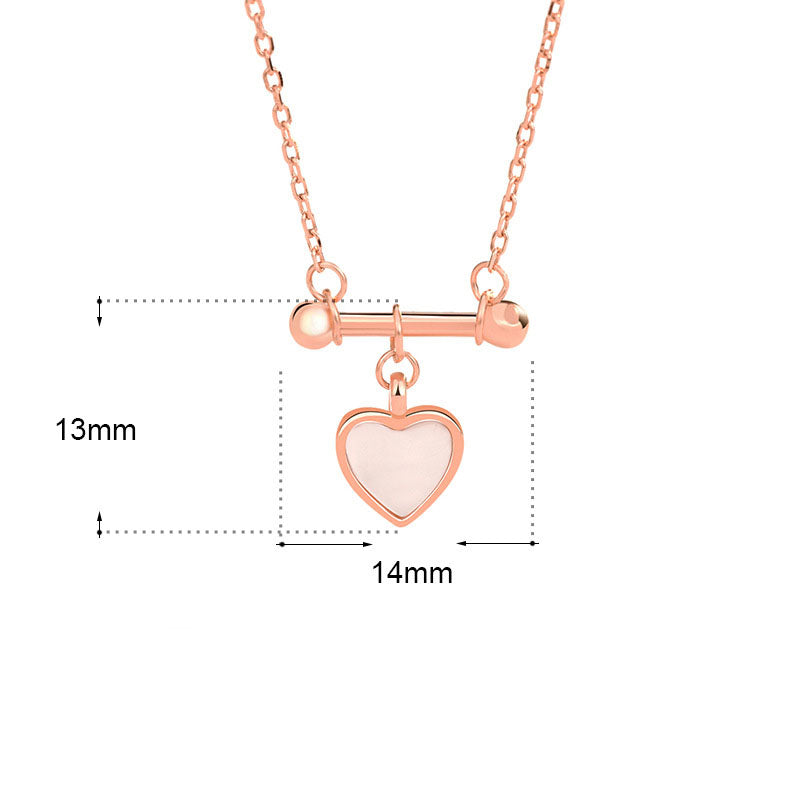 Women Mother of Shell Love Heart 925 Sterling Silver Necklace