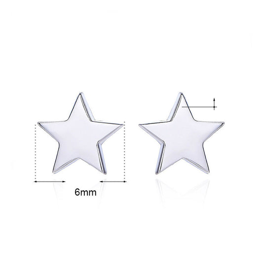 Casual Cute Mini Star 925 Sterling Silver Stud Earrings