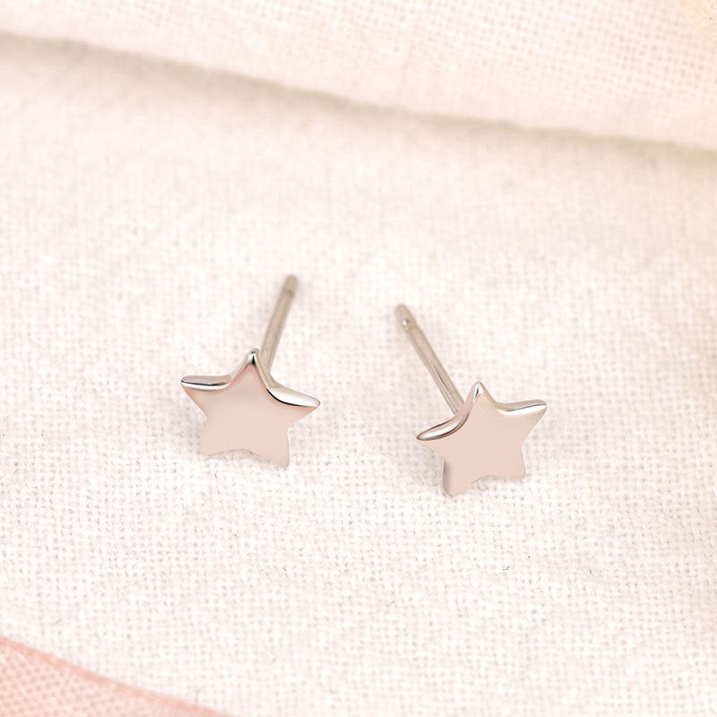 Casual Cute Mini Star 925 Sterling Silver Stud Earrings