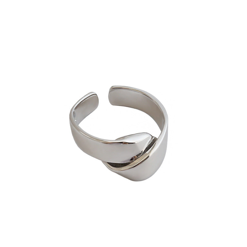 Irregular Heart Knot 925 Sterling Silver Adjustable Ring