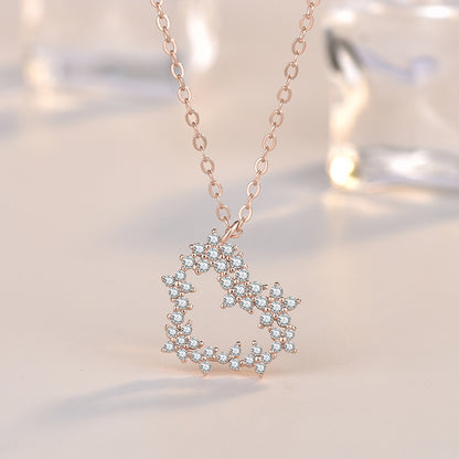 Beautiful CZ Heart Garland 925 Sterling Silver Necklace