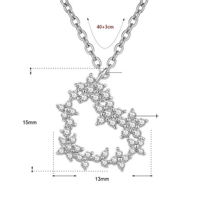 Beautiful CZ Heart Garland 925 Sterling Silver Necklace