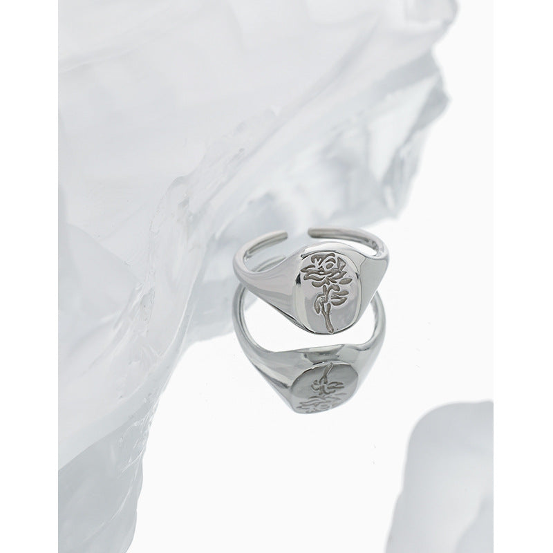 Beautiful Rose Flower 925 Sterling Silver Ring