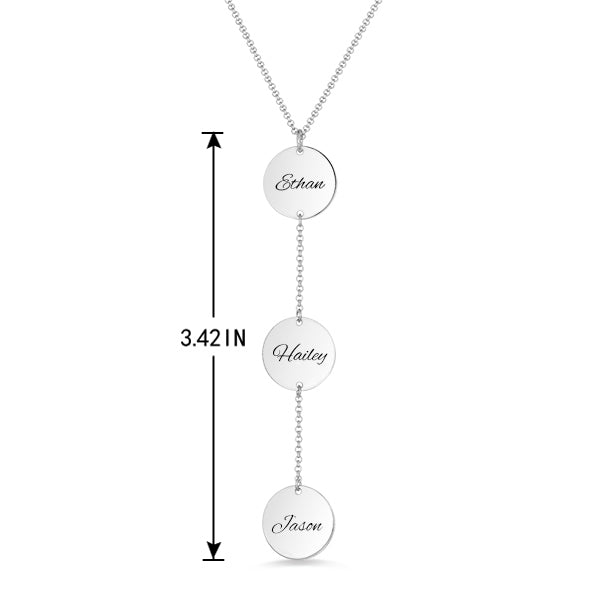 Personalized Name Disc Necklace In Silver