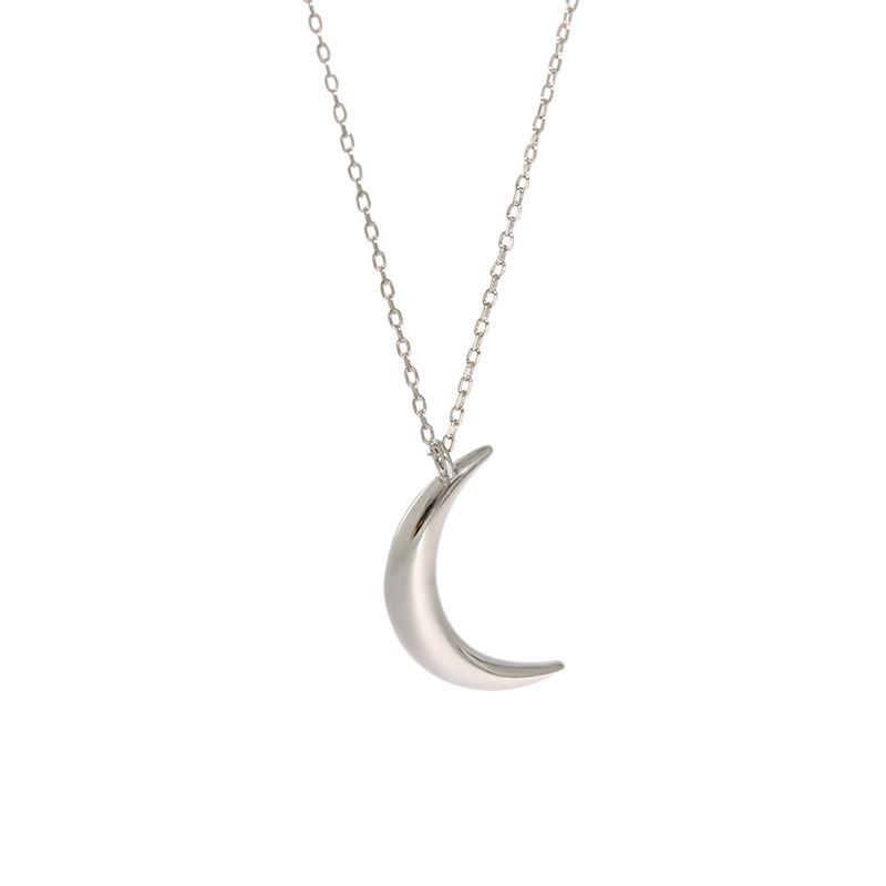 New Crescent Moon 925 Sterling Silver Necklace