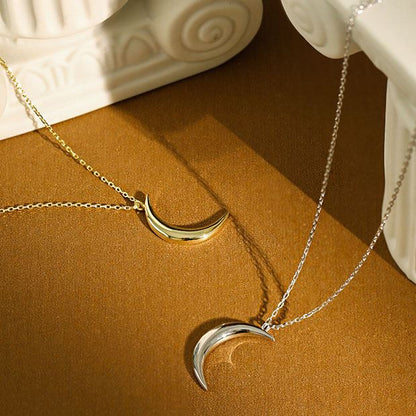 New Crescent Moon 925 Sterling Silver Necklace