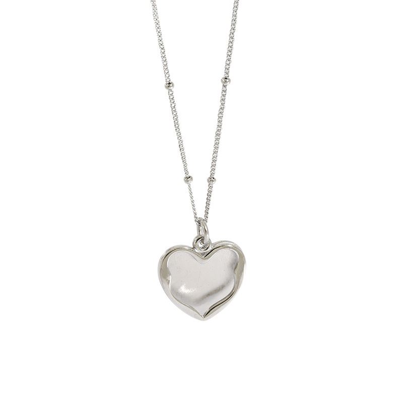 Fashion Irregular Heart Love 925 Sterling Silver Necklace