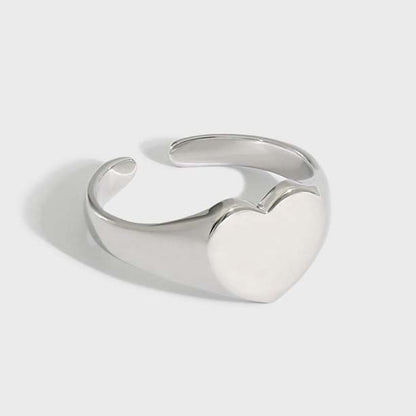 Casual Heart 925 Sterling Silver Adjustable Ring