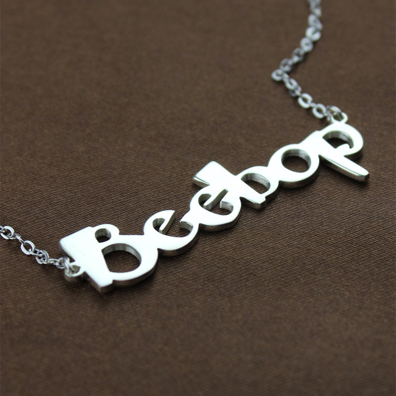 Personalized Letter Name Necklace Sterling Silver