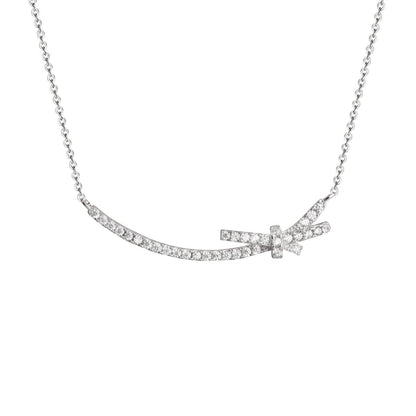 Sweet Girl CZ Smile Bowknot 925 Sterling Silver Necklace