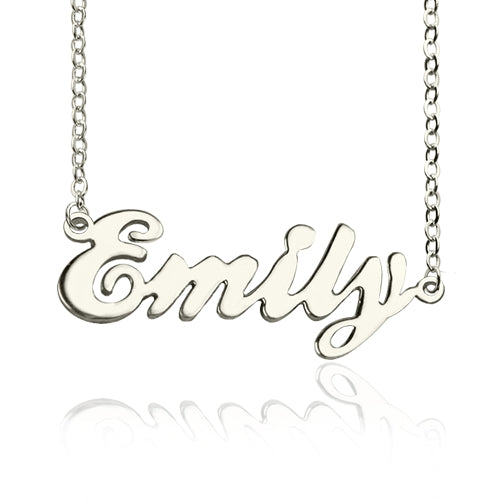 Custom Cursive Name Necklace Sterling Silver